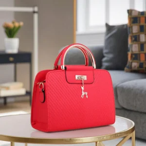 Fashion Women Red Satchel Bag Top Handle Handbag Crossbody Shoulder Purse