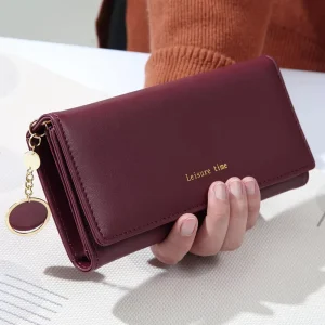 Fashion Women Wallets PU Leather Long Tri fold Coin Purse Large Capacity Female Clutch Card Holder Wallets Clutch Long Wallet