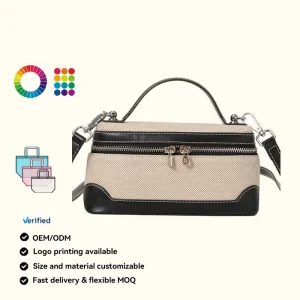 Fashion Women’s Handbags Luxury Canvas Contrast Trendy Crossbody Bag Designer Small Square Bag