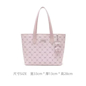 Fashion Women’s OEM Brand Shoulder Bags Crossbody Bag Monogram Mini Tote Purse with Bear Charm Made in China