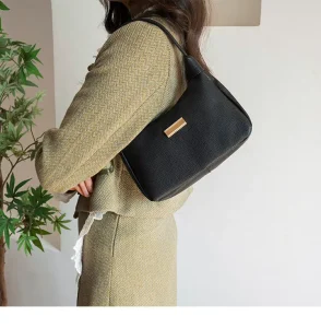 Fashion Women’s Singles Shoulder Bag Women Pu Leather Solid Color Casual Underarm Bags Bag for Woman