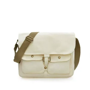 Fashionable Canvas Crossbody Satchel Messenger Bag with Embroidery Decoration and Zipper Closure Featuring Custom Logo