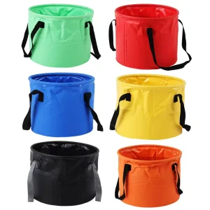 Fashionable Foldable Fishing Bucket with PVC Lining Large Bucket for Fish Waterproof Feature Waterproof Bags & Pouch
