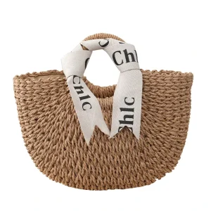 Fashionable Handcrafted Paper Straw Bag for Women Beach Vacation