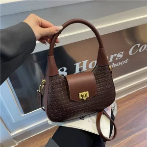 Fashionable High Quality Moon Handbag Versatile Shoulder Bag Crossbody Bag Practical Daily Use Elegant Style PU Leather
