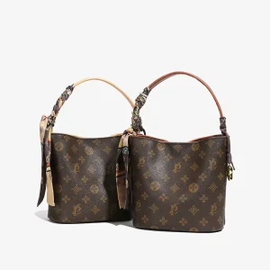 Fashionable Ladies’ Bucket Bag Made of PU Material Lining Is Made of Polyester