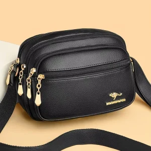 Fashionable New Simple Versatile Multi Layered PU Shoulder Crossbody Bag for Middle Aged Women Elderly Mothers Urban Simplicity