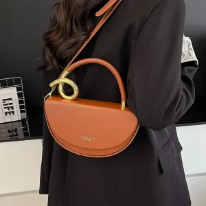 Fashionable Niche Handbag Minimalist New style Luxury Womens Crossbody Saddle Bag Trendy European American Flap