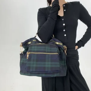 Fashionable Nylon Multi Zipper Handbag with Personalized Multiple Pockets Single Shoulder Crossbody Bag