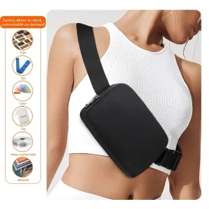 Fashionable Nylon Waterproof Waist Bag Versatile for Outdoor Sports Crossbody Running Crossbody Bag