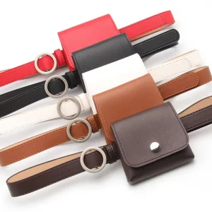 Fashionable Personalized Alloy Pin Buckle Thin 2.35cm Width Candy Color Custom Design Ladies Belt