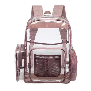 Fashionable School Bags Heart Clear Pvc Pocket Transparent Travel Outdoor Waterproof Clear Backpack for Kids