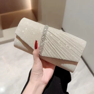 Fashionable Stone Pattern Small Clutch Evening Party Wedding Handbag for Women Magnetic Closure Envelope Design Polyester Lining