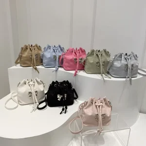 Fashionable Women’s Multi Purpose Bucket Bag New Large Capacity Casual Simple Design with Plain Color Shoulder Bag