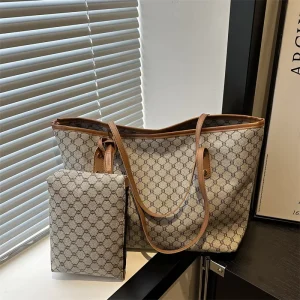 Fast Delivery Large Capacity Totes Bag for Women Purses and Handbags PU Leather Shoulder Bags Zipper Bag