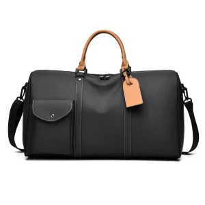 Fast Delivery Leather Travel Duffel Bag Water Resistant Men Women Sports Adjustable Strap Multi Pocket