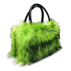 Faux Raccoon Fur Plush Tote Bag Large-Capacity Summer Vintage Handbag