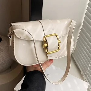 Female Luxury Designer Saddle Bags Trendy Fashion Women Hand Bags Underarm Retro Single Shoulder Messenger Bags Chains PU Zipper