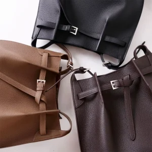 First Layer Cowhide Bucket Bags Large Capacity Crossbody Bag Genuine Leather Women’s Single Shoulder Bags