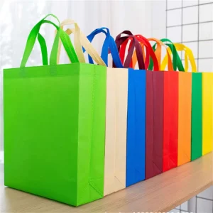 Flexography Custom Printed Logo Embossed Hand Length Handle Recyclable Reusable Non Woven Shopping Tote Bags