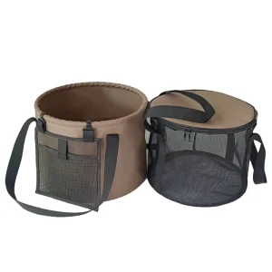 Foldable Bucket with Lid & Mesh Bag Waterproof Leak-Proof PVC Bucket for Outdoor Activities