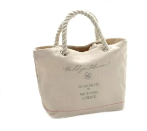 Foldable Customized Cotton Rope Handle Canvas Beach Bag Tote