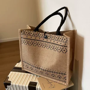 Foldable Reusable Shopping With Printed Logo Cotton Custom Eco Friendly Products Shoulder For Women Canvas Jute Tote Bag