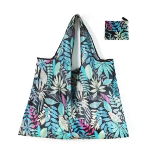 Foldable Shopping Bag Flower Design Polyester Shopping Bag Reusable Tote Shopping Bag