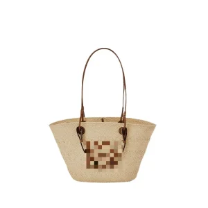 French Rattan Straw Bag Summer Pastoral Style Hand woven Tote Bag Holiday Hand held Shoulder Underarm Bag
