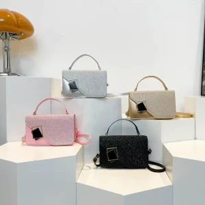 French Small square Bag Handbag Spring New Shoulder Bag for Women Fashionable Shiny Crossbody Bag