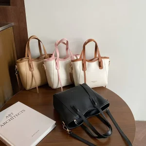 French Style Woman’s Bucket Bags Fashion Woman’s Handbags PU Leather Lady’s Messager Bags