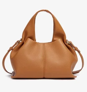 French Style Women’s Big Cloud Soft PU Waterproof Satchel Cross Body Shoulder Bag Button Closure Fashionable Polyester