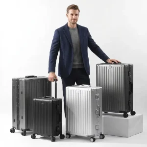 Front Opening Aluminium Magnesium Alloy Light Weight Eco Friendly Carry On Waterproof Aluminium Frame Anti Theft Suitcase Travel