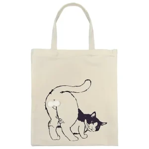 Fun Cute Cat Design Canvas Tote Bag Reusable Cotton Bag for Teen Girls for Lunch Groceries School Beach As a Gift