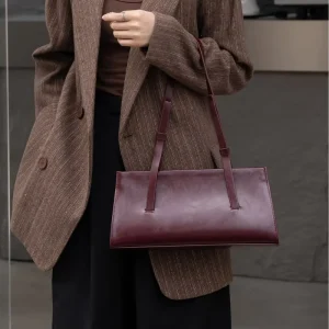 Genuine Cowhide Leather Shoulder Bag for Women Small Handbag and Clutch Purse Underarm Handbag