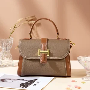 Genuine Leather Bag Manufacturer Women Retro Handbag Two Strap Shoulder Bag for Ladies Designer Crossbody Square Bag