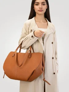 Genuine Leather Bucket Bag Street Style Women’s Large Tote Shoulder Bag