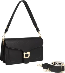 Genuine Leather Crossbody Bags for Women Small Cross Body Purse Shoulder Bag Leather Clutch with 2 Detachable Straps