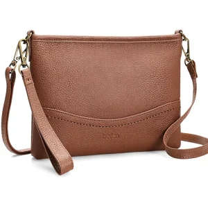 Genuine Leather Crossbody Wristlet Clutch Purse Women Soft RFID Zipper Closure Built-in Wallet