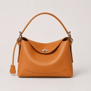 Genuine Leather Handbag for Womens Hobo Flap Lock Purse Daily Casual Chic Design Lady Tote Bags OEM Custom Factory Direct