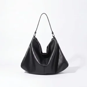 Genuine Leather Hobo Bag for Women Large Capacity Split Cowhide Shoulder Bag Minimalist Slouchy Crossbody Purse