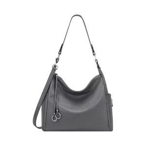 Genuine Leather Hobo Purses Handbags Fashionable Single-Handle Crossbody Shoulder Purse Zip Closure Stylish Bags