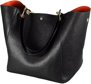 Genuine Leather Large Work Tote Bag for Women Designer Purses and Handbags Big Bucket Bags Ladies Travel Crossbody Purse