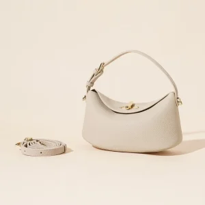 Genuine Leather Spring Crossbody Bag for Women Durable Shoulder Messenger Purse with Cover Closure Small Cowhide Square Design