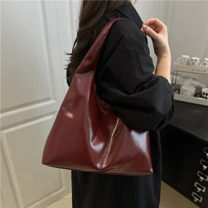 Genuine Leather Vintage Women’s Oversized Hobo Tote Bag with Zipper Soft & Durable Lining Polyester Model LHB 0219