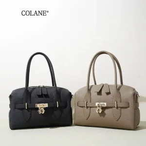 Genuine Leather Women’s East West Top Handle Satchel Tote Crossbody Work Bag