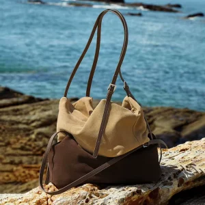 Genuine Leather Women’s Hobo Tote Bag with Adjustable Strap and Zipper Closure Solid Color Chic Street Fashion Purse