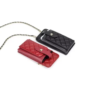 Genuine Sheepskin Leather Small Shoulder Crossbody Bag for Women Mini Sling Phone Pocket Card Holder Chain Strap Bags