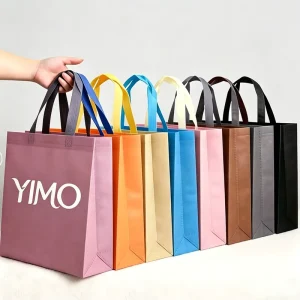 Gift Supermarket Eco Friendly Non Woven Shopping Bags Supplier Reusable Flexiloop Handle Screen Printed Tote Grocery Bag YiMo