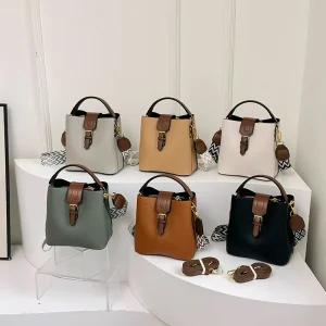 Girls Fashion Shoulder Crossbody Foreign Trade Women’s Messenger Bags PU Lady Bucket Bag